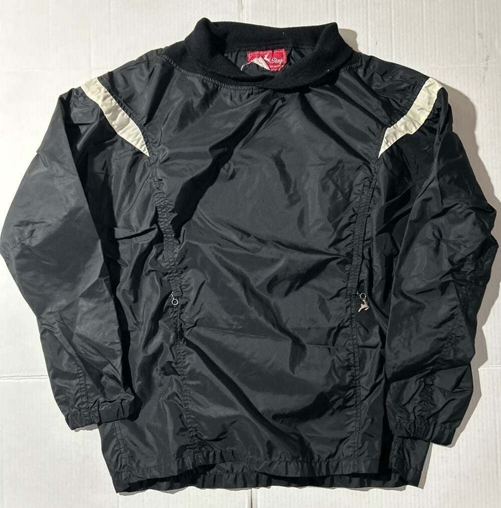 VTG Rare 1940s White Stag Black Windbreaker Jacket Shawl Collar Men’s M